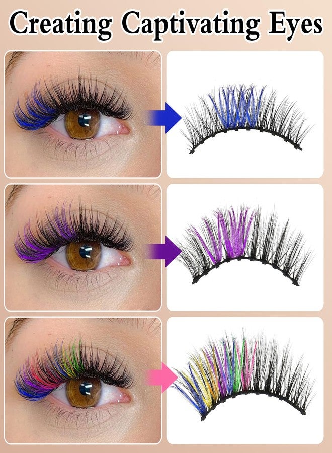 Valuebargain Lash Clusters with Color, 120 Pcs Colorful Lash Clusters, Easy-to-use Colored Eyelashes for Women, Girls DIY at Home, Makeup, (Multi-colored, 14/16 Mm) - Image 5